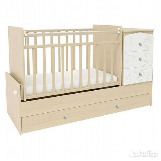 Детская кроватка трансформер с маятником