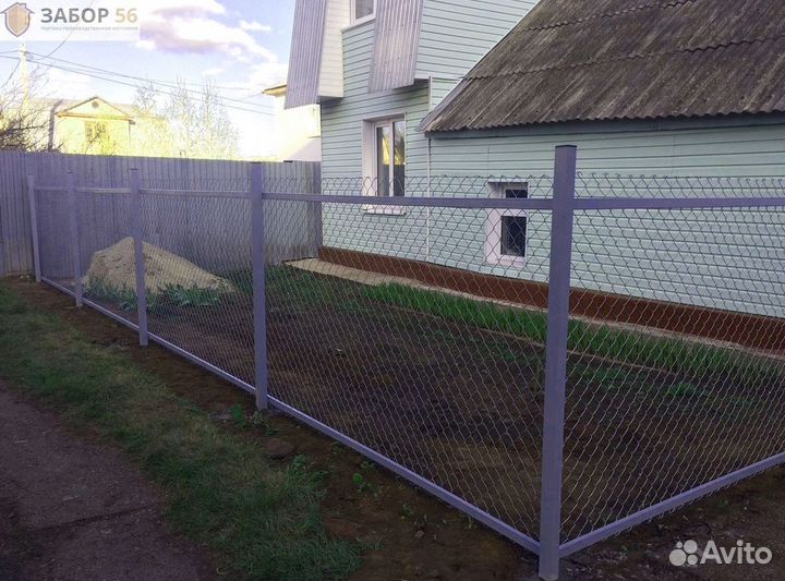Заборы из сетки рабица под ключ новые