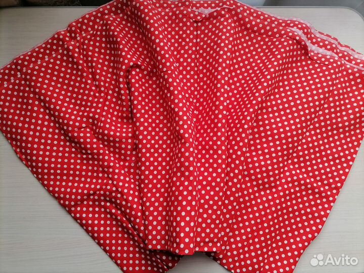 Ткань штапель СССР, в горох, отрез 6 м * 1 м
