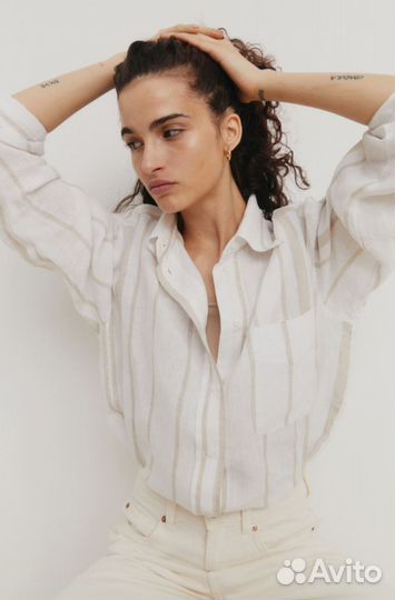 Рубашка лен HM nev в наличии