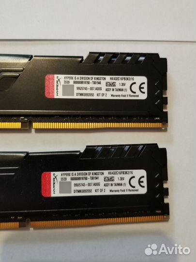 Kingston HyperX Fury DDR4 8+8gb 3200