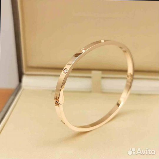 Браслет Cartier Love розовое золото 0,3ct