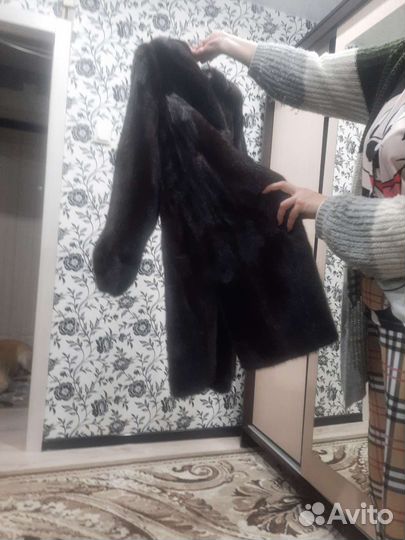 Шуба норковая с капюшоном