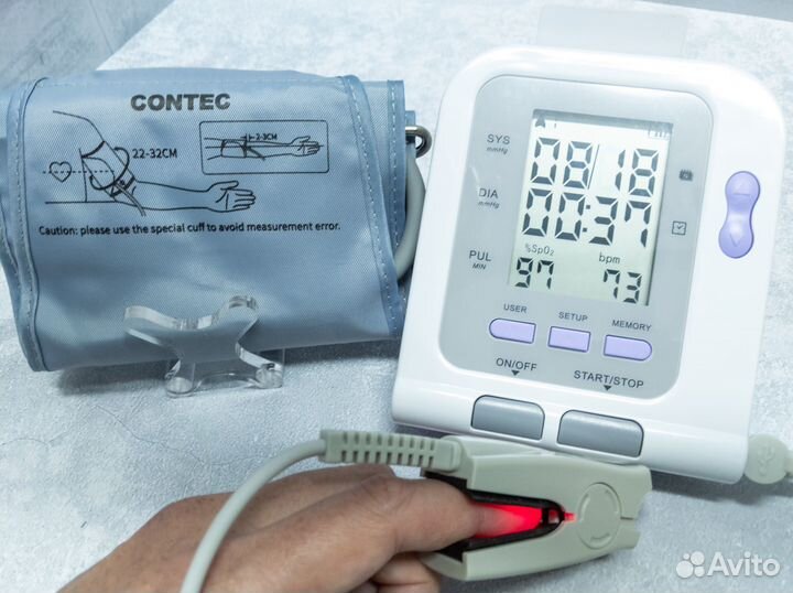 Тонометр-пульсоксиметр для взрослых 2 в 1