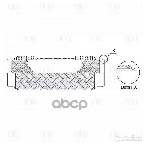 Гофра глушителя 40 x 280 InnerBraid нержавеющая