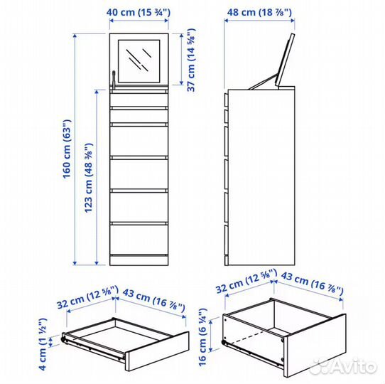 Комод IKEA malm черный