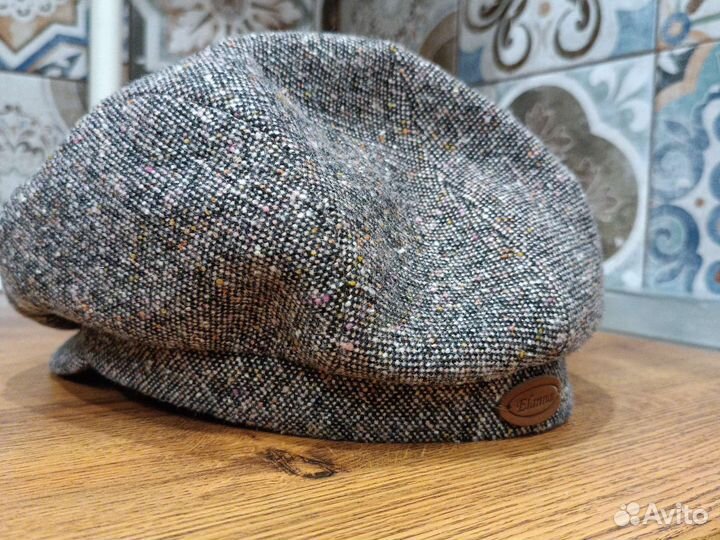 Твидовая кепка на осень с козырьком обхват 56 см