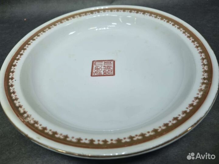 Китайская Тарелка, Винтаж. Ручная роспись