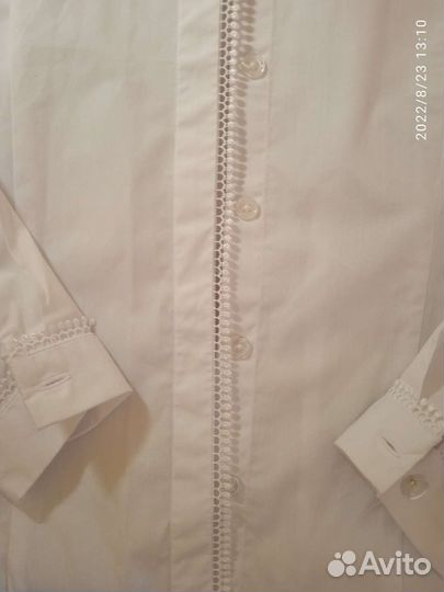 Рубашка блузка белая 152