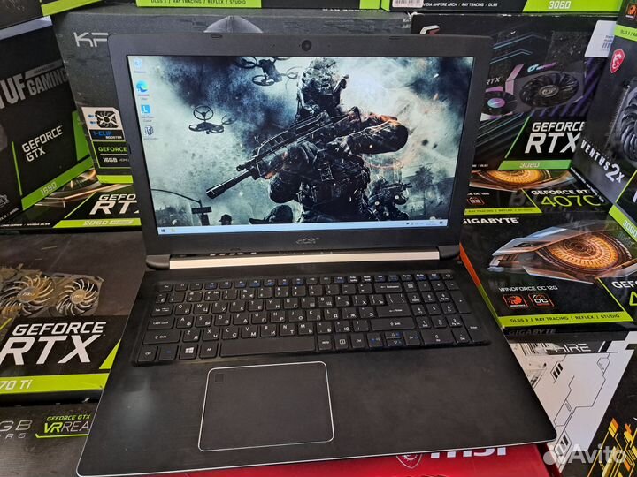 Игровой acer i7 7700hq + 1050 + 16gb озу