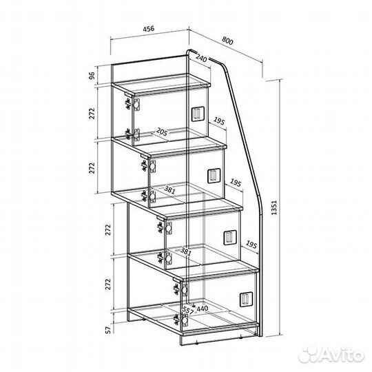 Кровать чердак в разных цветах со шкафом и ящиками