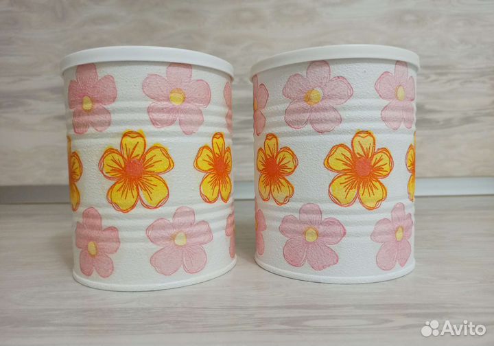 Жестяная банка 2 шт. декупаж