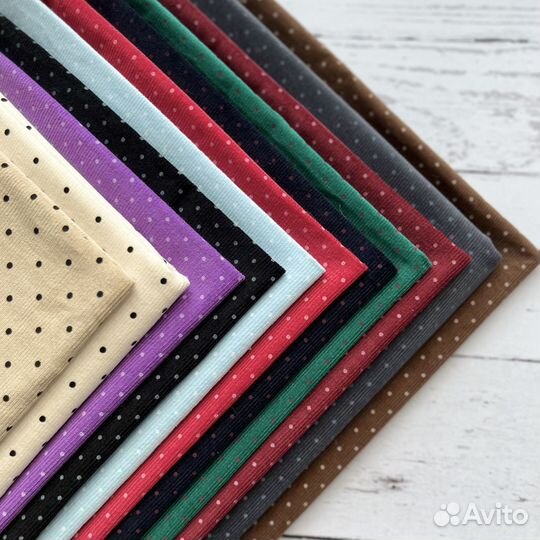 Микровельвет хлопковый в горошек, Корея