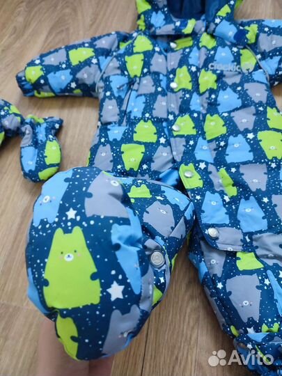 Зимний комбинезон crockid 62 68 + флисовый комбез