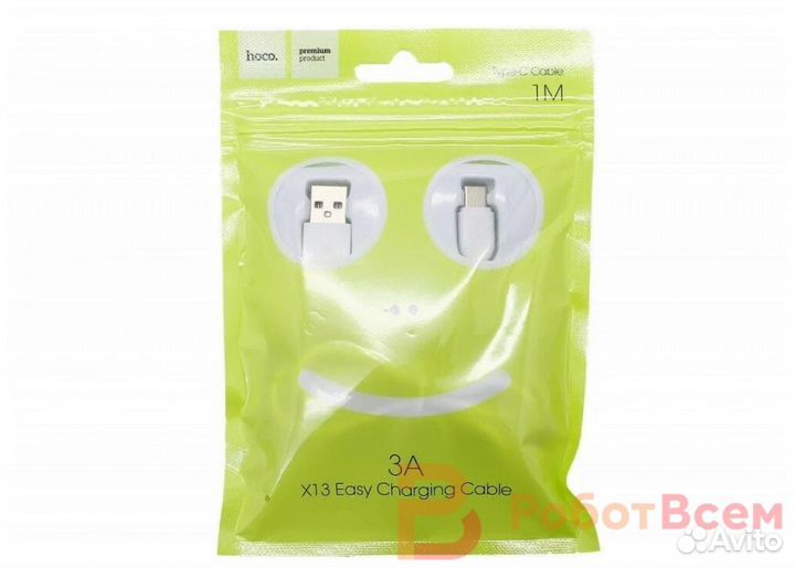 Кабель Hoco X13 Easy Charged USB - USB Type-C, 3а
