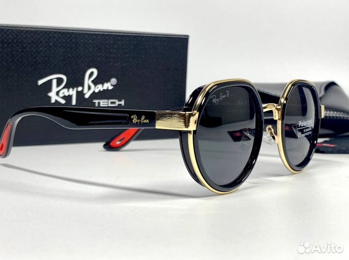 Очки Ray Ban Ferrari золотые