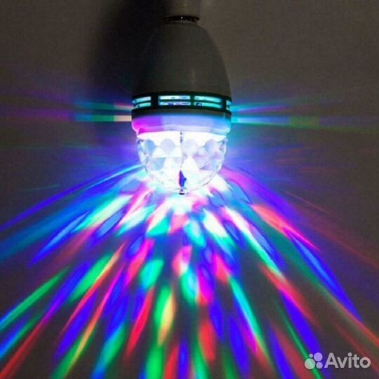 Вращающаяся диско лампа цветная LED