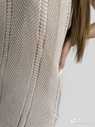 Платье Avrile 0989 10.0 вязаное длинное с V-образн