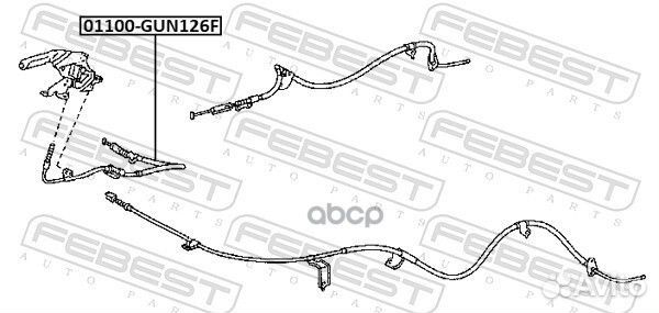 Трос ручного тормоза 01100GUN126F Febest