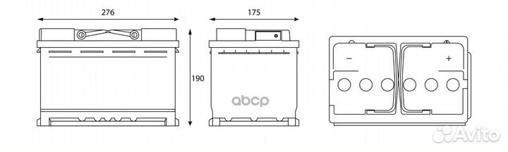 Аккумулятор Sputnik 75 Ah, 640 A, 276x175x190 обр