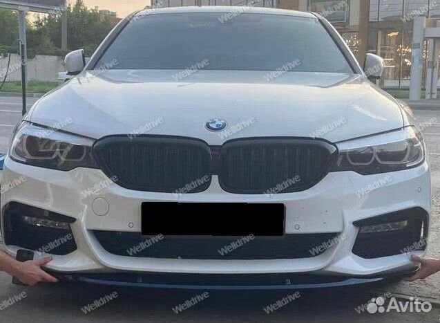 Сплиттер BMW 5 G30 дорест без клыков глянец