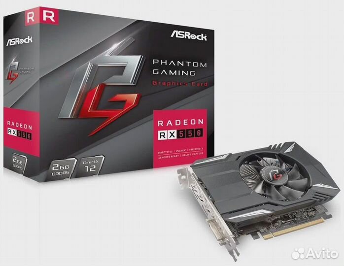 Видеокарта ASRock Phantom G R RX550 2G/M/asrk
