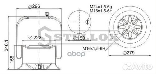 Пневмоподушки подвескиstellox 90-47574-SX Stellox