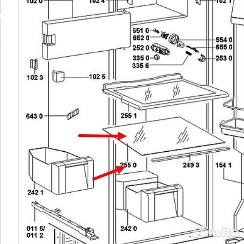 Полка стеклянная для холодильника Whirlpool, IKEA