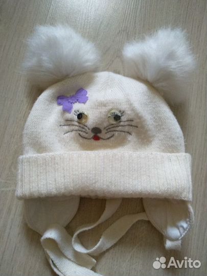 Зимний комплект для девочки шапка, шарф