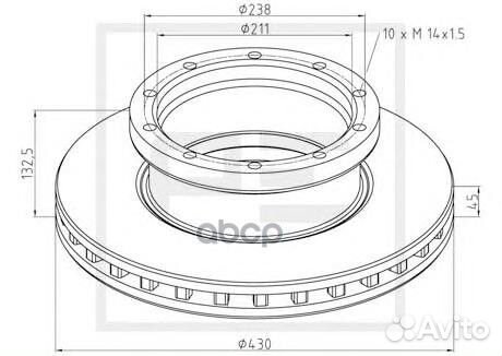 016.295-00A диск торм 430/211x45/132.5 10n-238