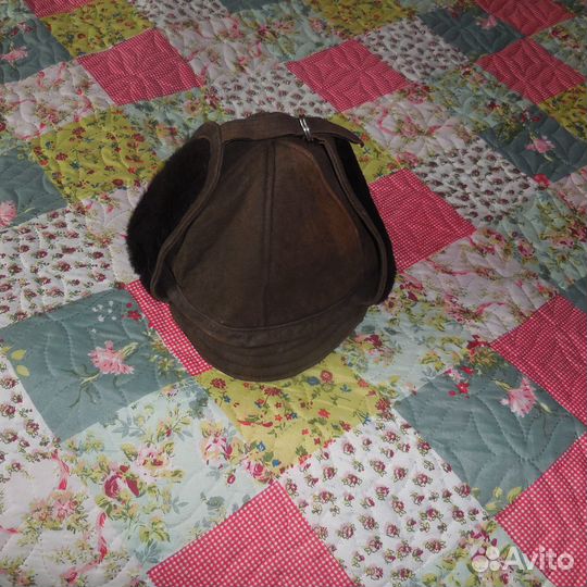 Шапка ушанка,натуральная кожа и мех