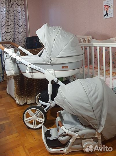 Прогулочная коляска 2 в 1 rico naturo + автолюлька