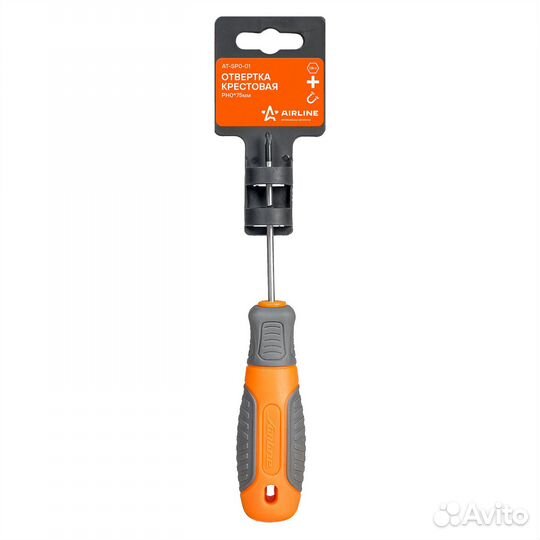 Отвертка крестовая с эргономичной рукояткой магнит