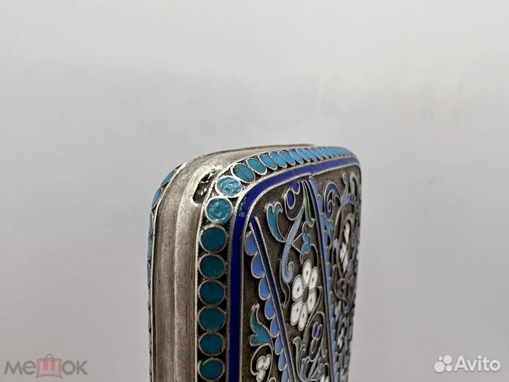 Портсигар серебро эмаль. 84 проба