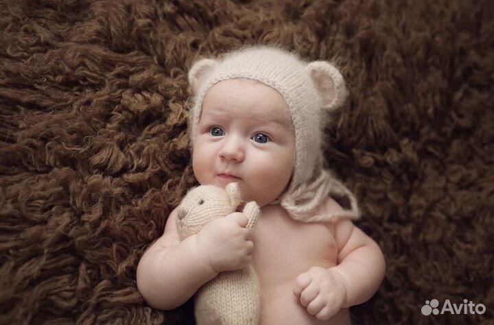 Флокати натуральный мех коричневый