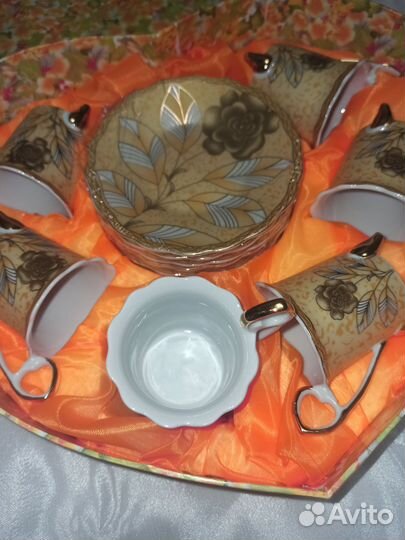 Сервиз кофейный из керамики на 6 персон