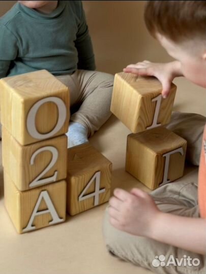 Кубики деревянные большие 10/10 фотореквизит