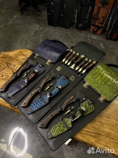 Шашлычный набор в кожаном колчане