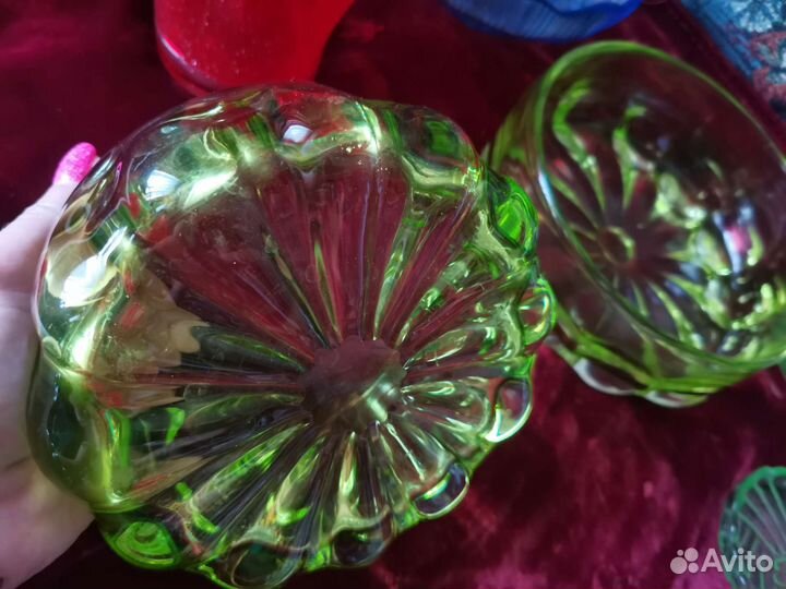 Цветное стекло СССР Вазы Конфетницы
