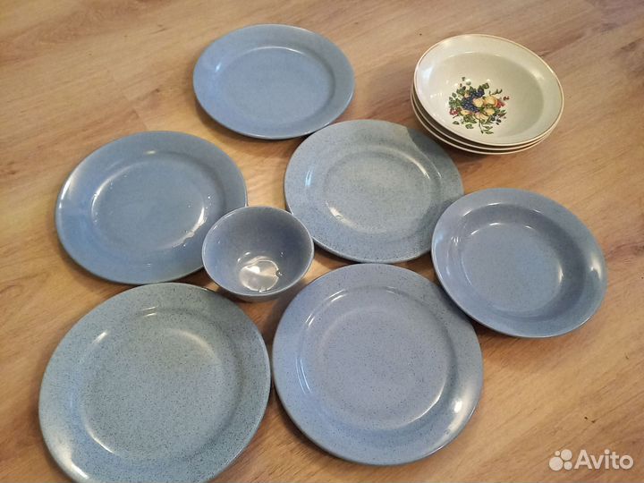 Тарелки большие и салатники дулево