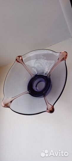 Ваза для фруктов цветное стекло