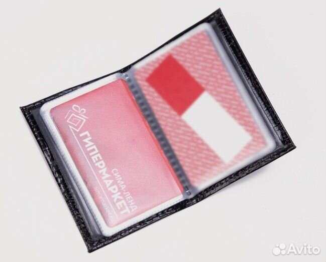 Визитница на 36 карт кожа чёрный Россия