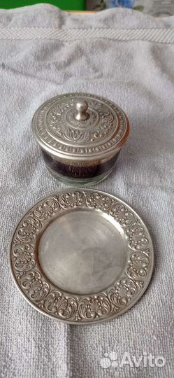 Антикварная икорница 50годы СССР,редкая