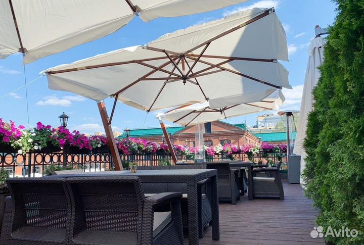Зонт уличный боковой для кафе 4х4м от солнца
