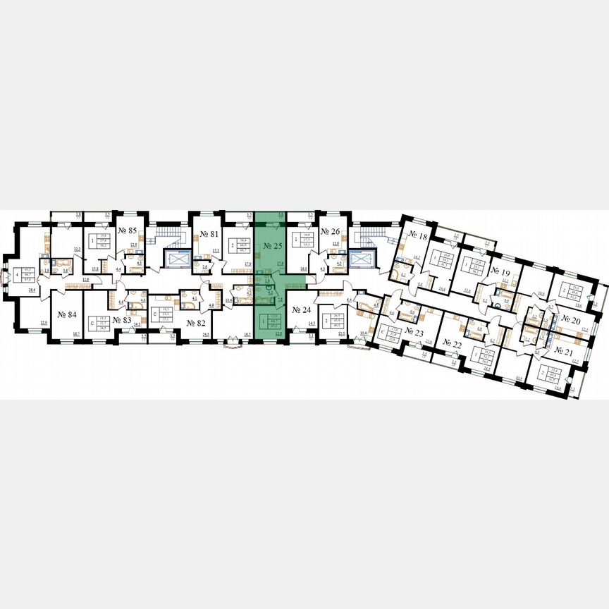 1-к. квартира, 45,8 м², 3/8 эт.