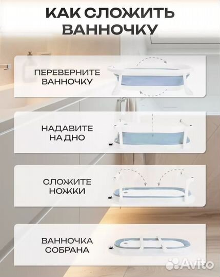 Ванночка для купания складная с термометром