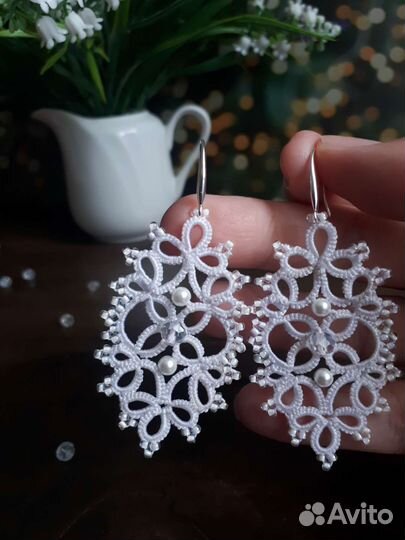 Серьги фриволите