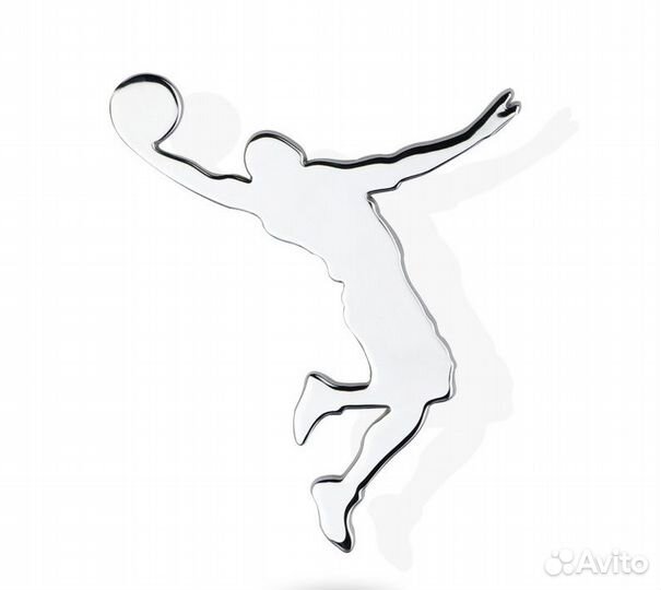 Металлическая наклейка на авто jordan серебро