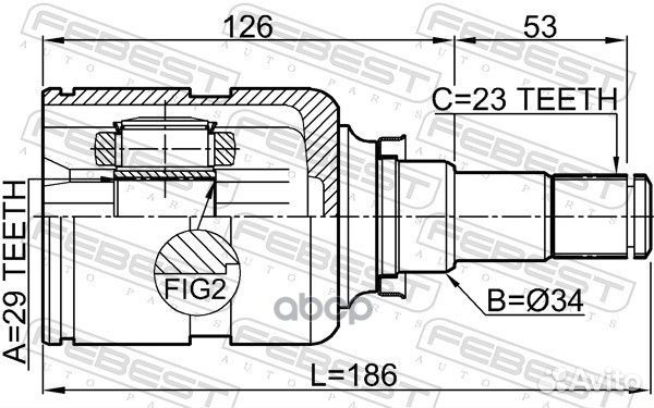 ШРУС внутренний перед 0111ZZE132U Febest