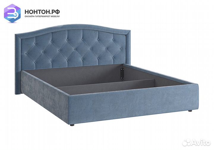 Кровать Верона 2 1.6 м светло-синяя